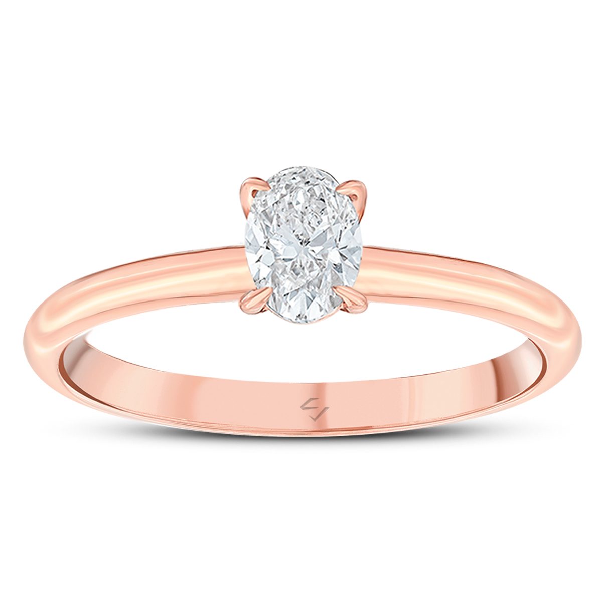 0,50 Karat Online Özel Oval Tektaş Pırlanta Yüzük