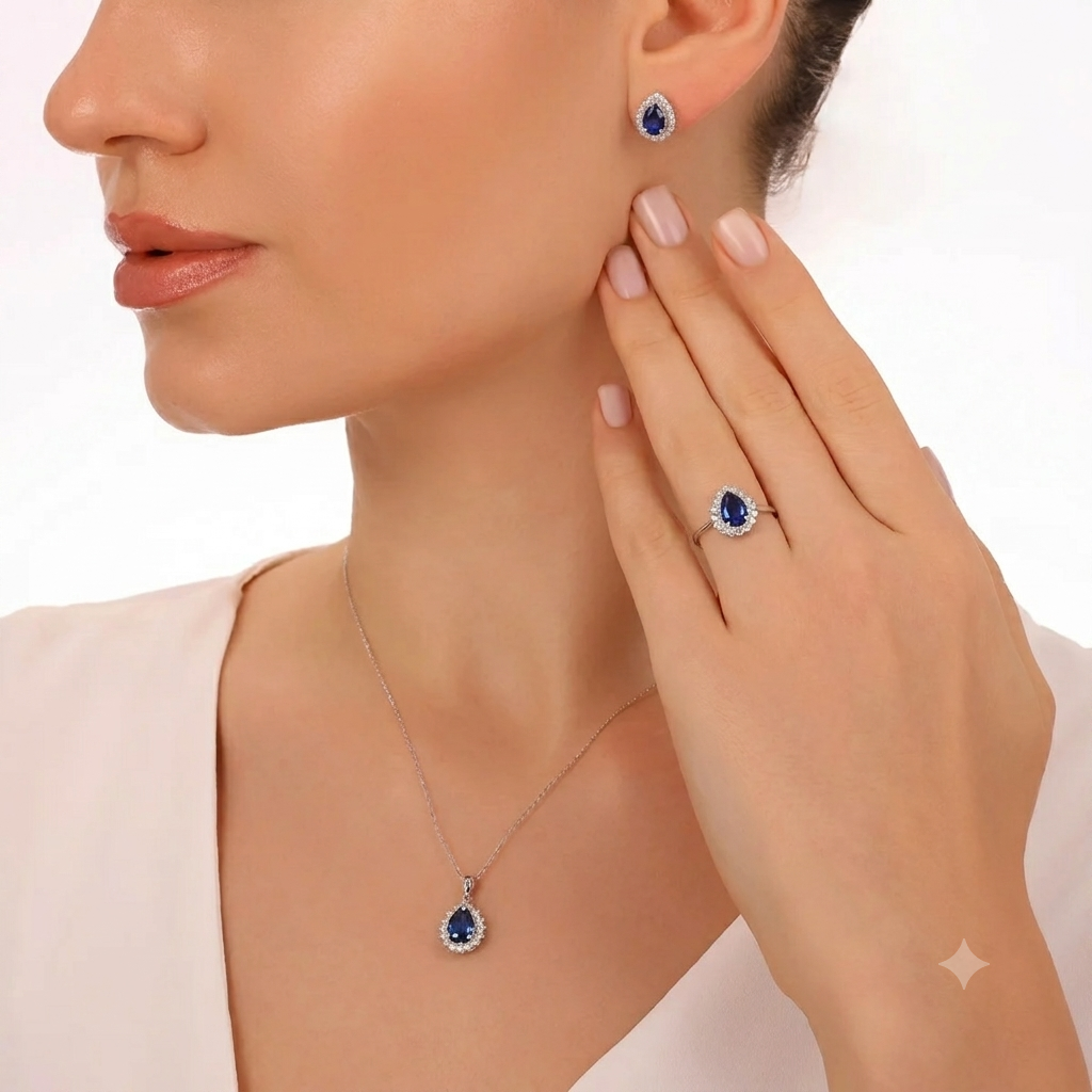 1,28 Karat Pırlantalı Renkli Taşlı Küpe